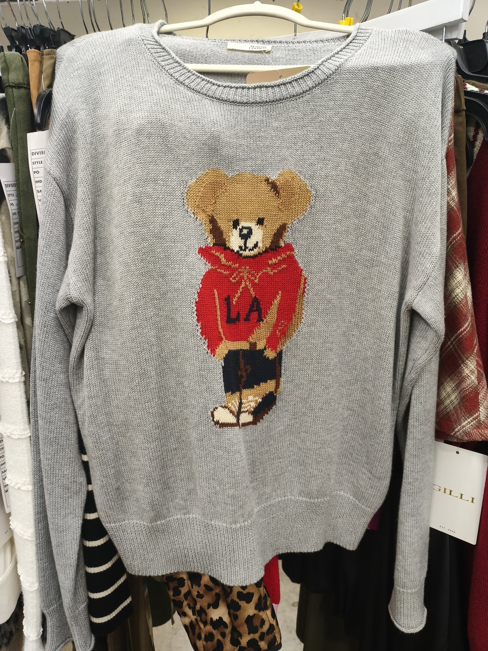Sunday Edition Bear Graphic Crewneck Sweater NWT